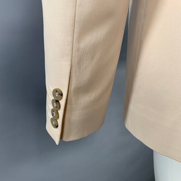 CALVIN KLEIN COLLECTION Size 38 Cream Cotton Blend Notch Lapel Sport Coat - Picture 4 of 9